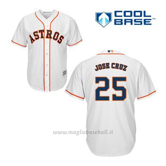 Maglia Baseball Uomo Houston Astros Jose Cruz Jr. 25 Bianco 1ªCool Base